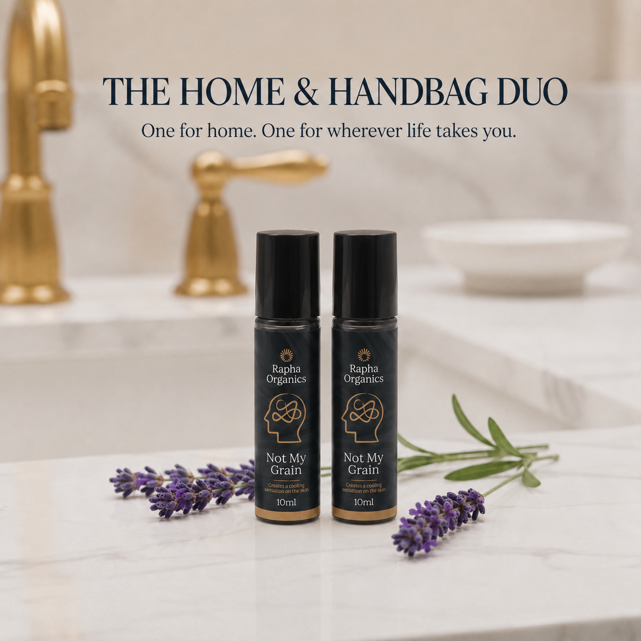 The Home & Handbag Duo, two Not My Grain botanical roll-ons